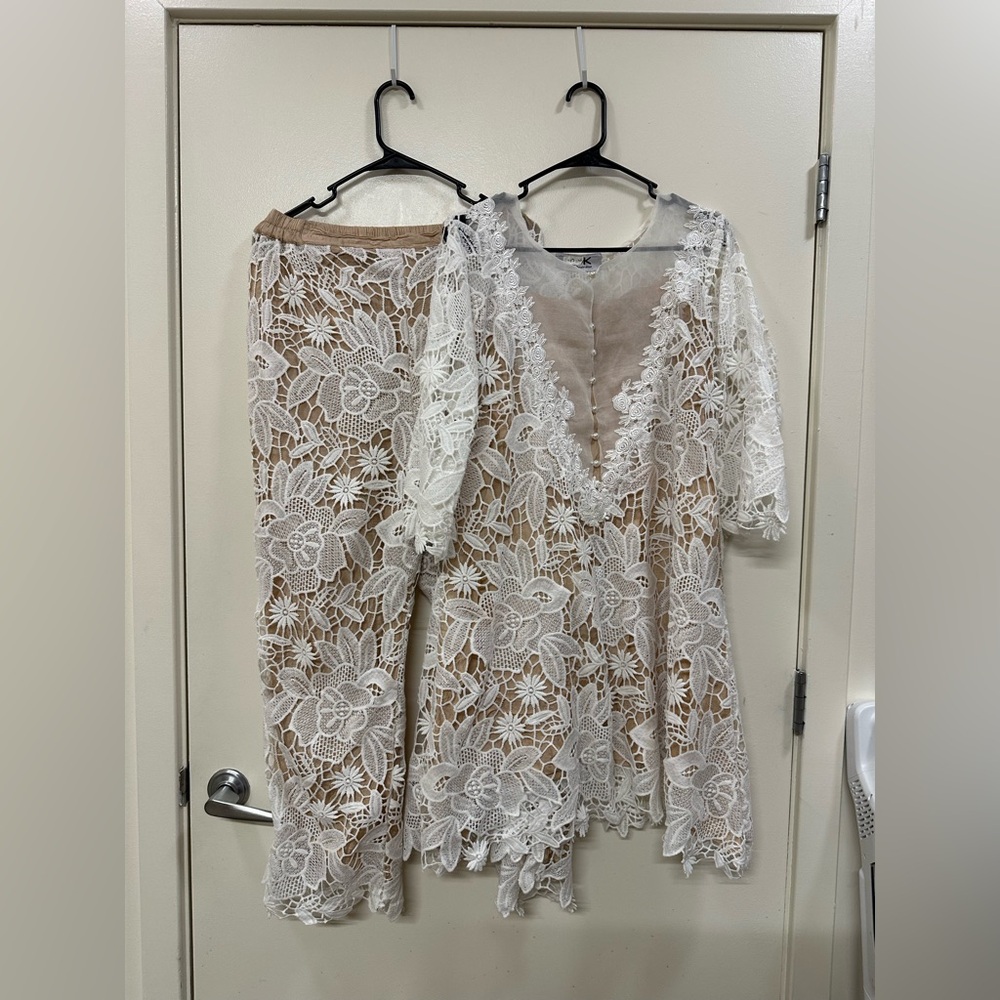 Lace kurta and pants